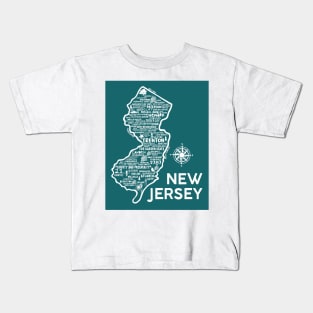 New Jersey Map Kids T-Shirt